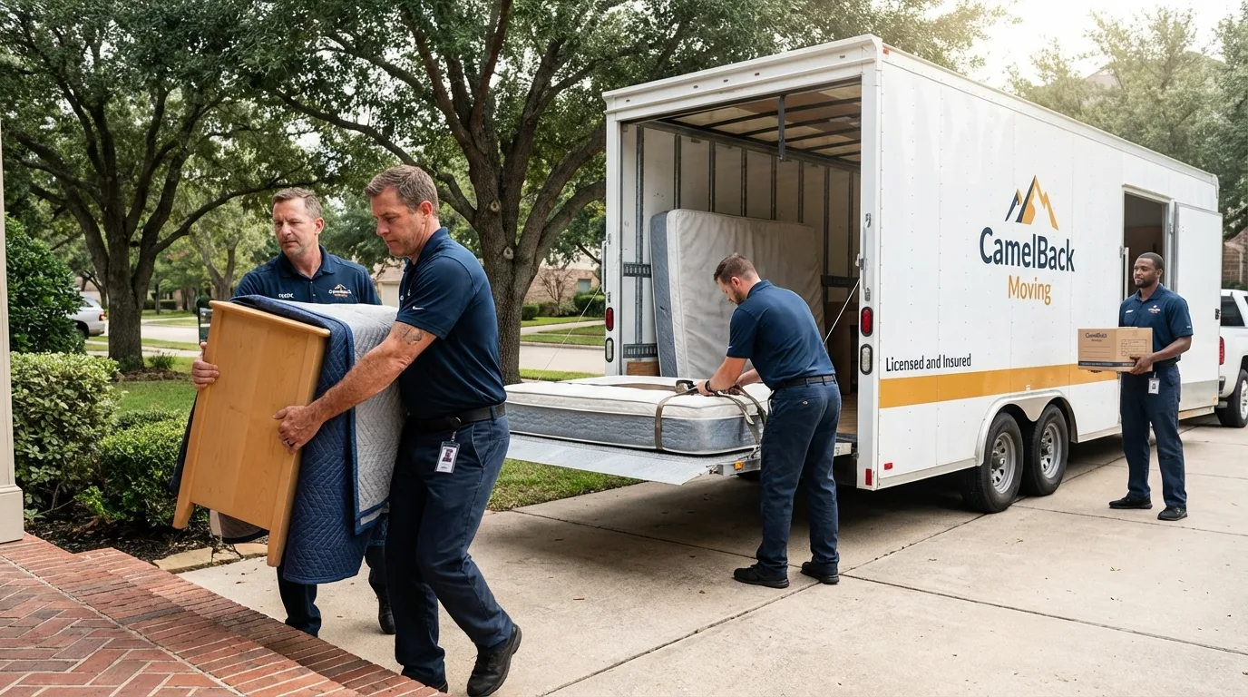 Crew loading residential truck for cross-state move from Alexandria Bay, NY